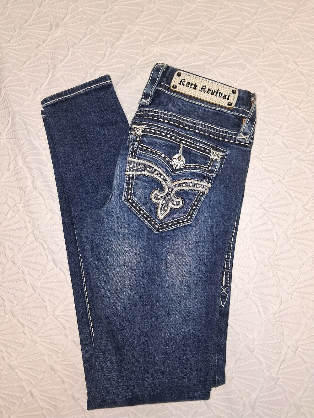 Rock Revival Women's Dark Blue Skinny Jeans - Picture 7 of 16